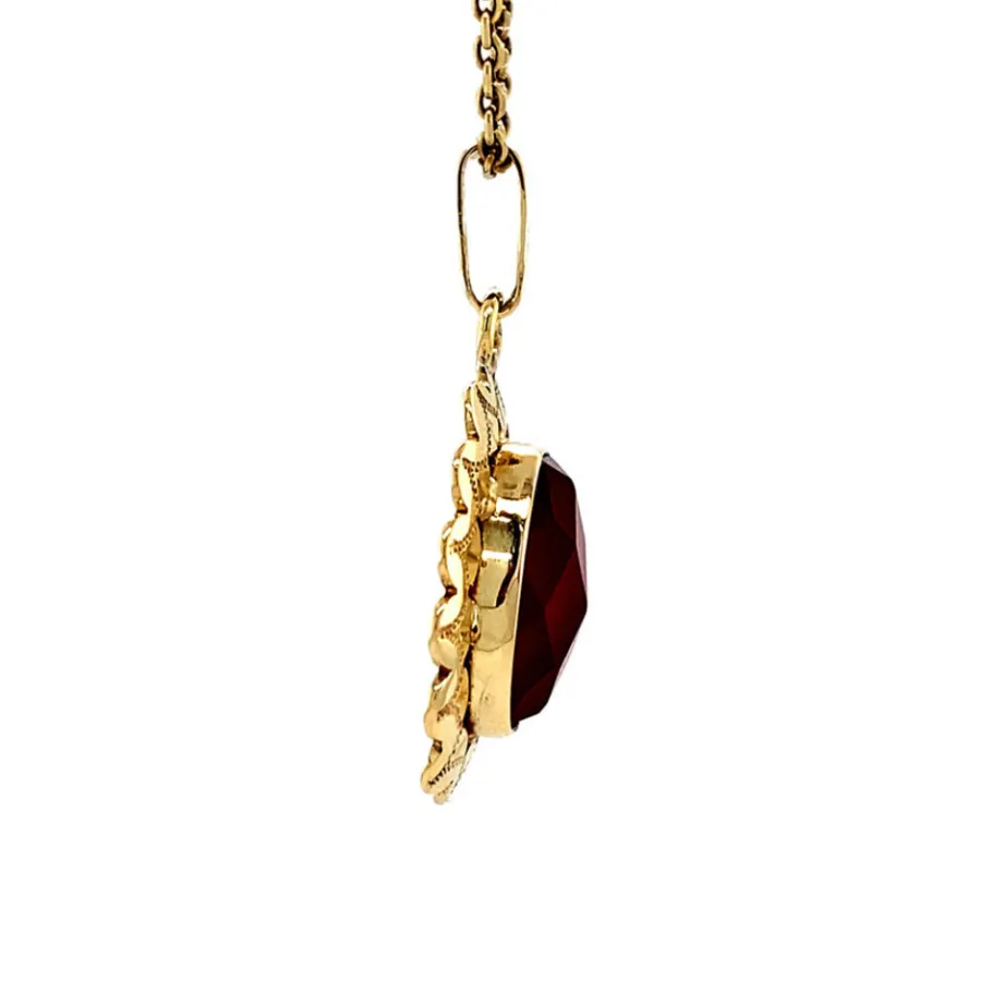gold_pendant_with_carneli_3-1.webp Gold pendant with carnelian 14 krt>Vintage Jewellery Discount
