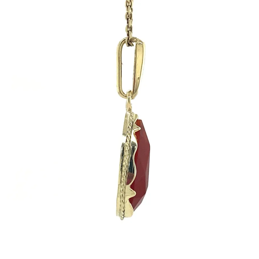 gold_pendant_with_carneli_3-10.webp Gold pendant with carnelian 14 krt>Vintage Jewellery Clearance