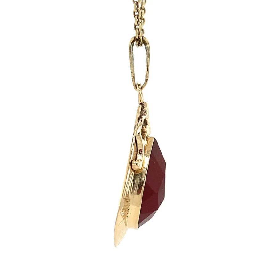 gold_pendant_with_carneli_3-11.webp Gold pendant with carnelian 14 krt>Vintage Jewellery Online