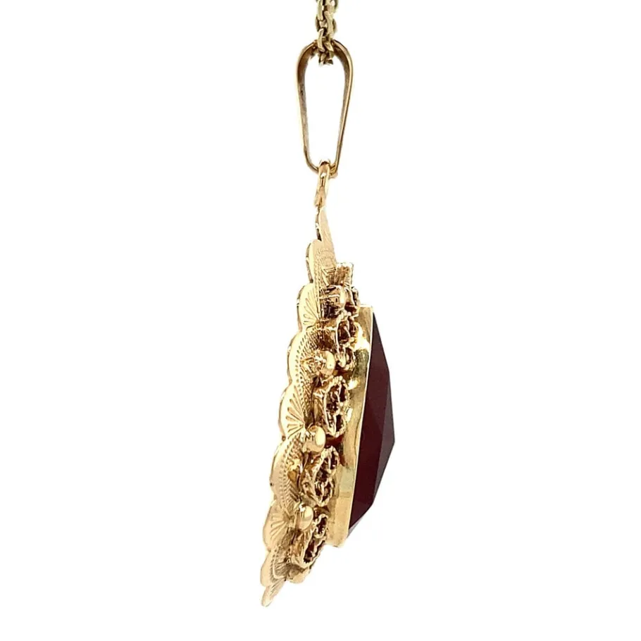 gold_pendant_with_carneli_3-12.webp Gold pendant with carnelian 14 krt>Vintage Jewellery Best