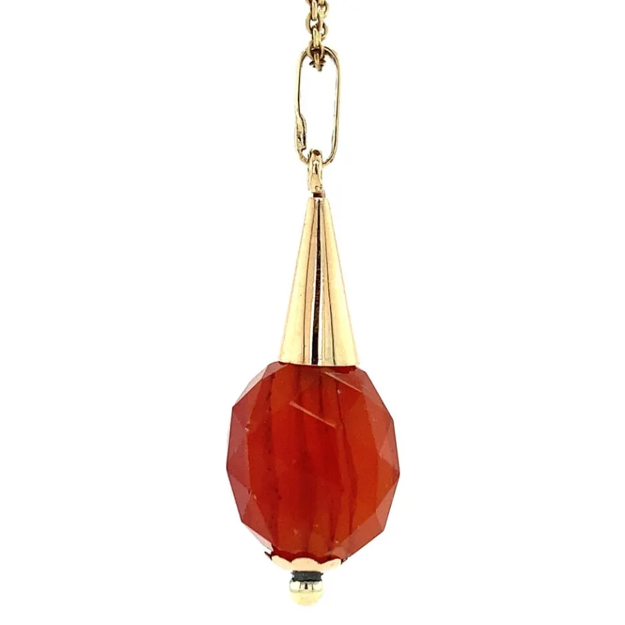 gold_pendant_with_carneli_3-14.webp Gold pendant with carnelian 14 krt>Vintage Jewellery Online