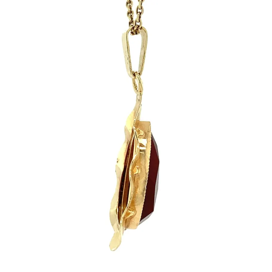 gold_pendant_with_carneli_3-15.webp Gold pendant with carnelian 14 krt>Vintage Jewellery Clearance