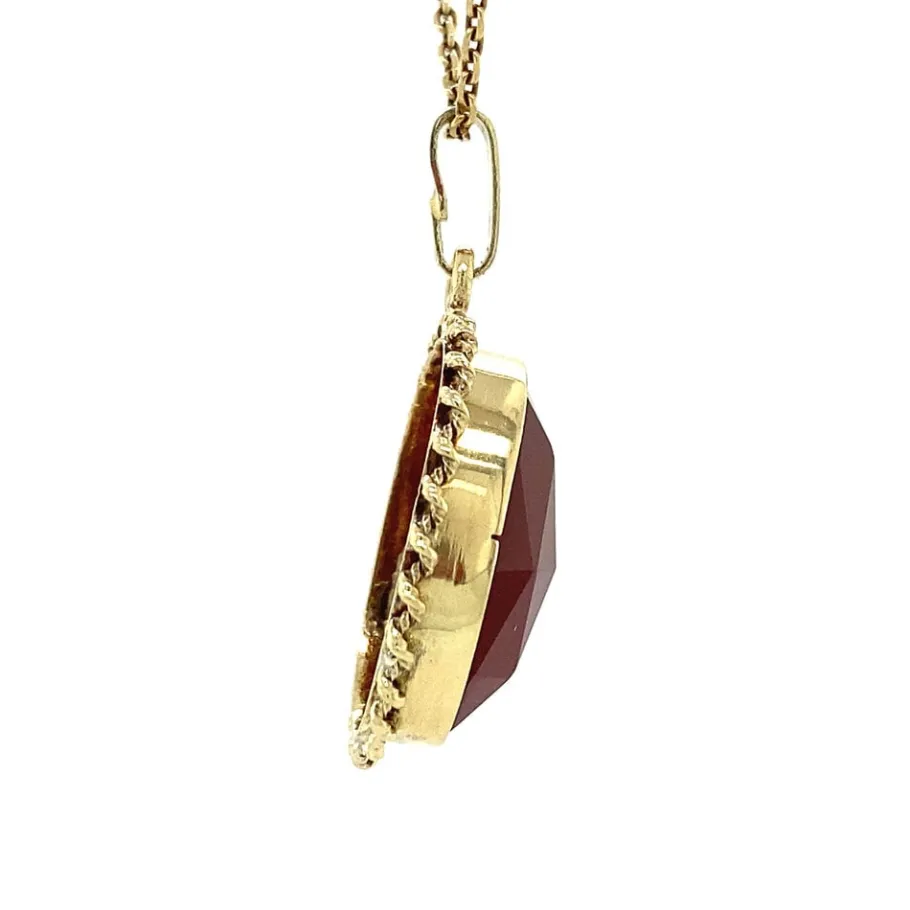 gold_pendant_with_carneli_3-16.webp Gold pendant with carnelian 14 krt>Vintage Jewellery Best