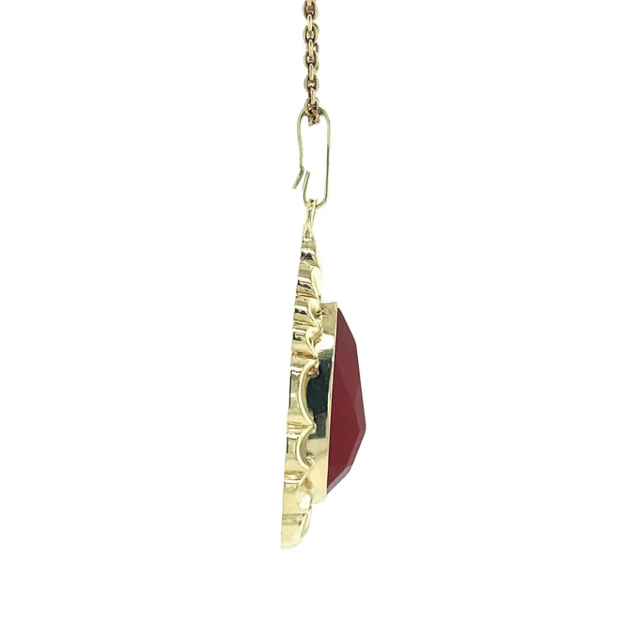 gold_pendant_with_carneli_3-17.webp Gold pendant with carnelian 14 krt>Vintage Jewellery Online