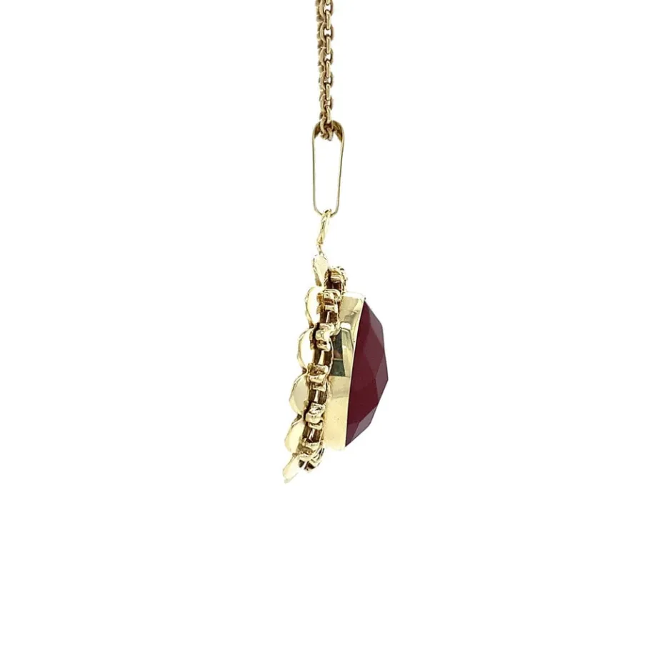 gold_pendant_with_carneli_3-19.webp Gold pendant with carnelian 14 krt>Vintage Jewellery Fashion