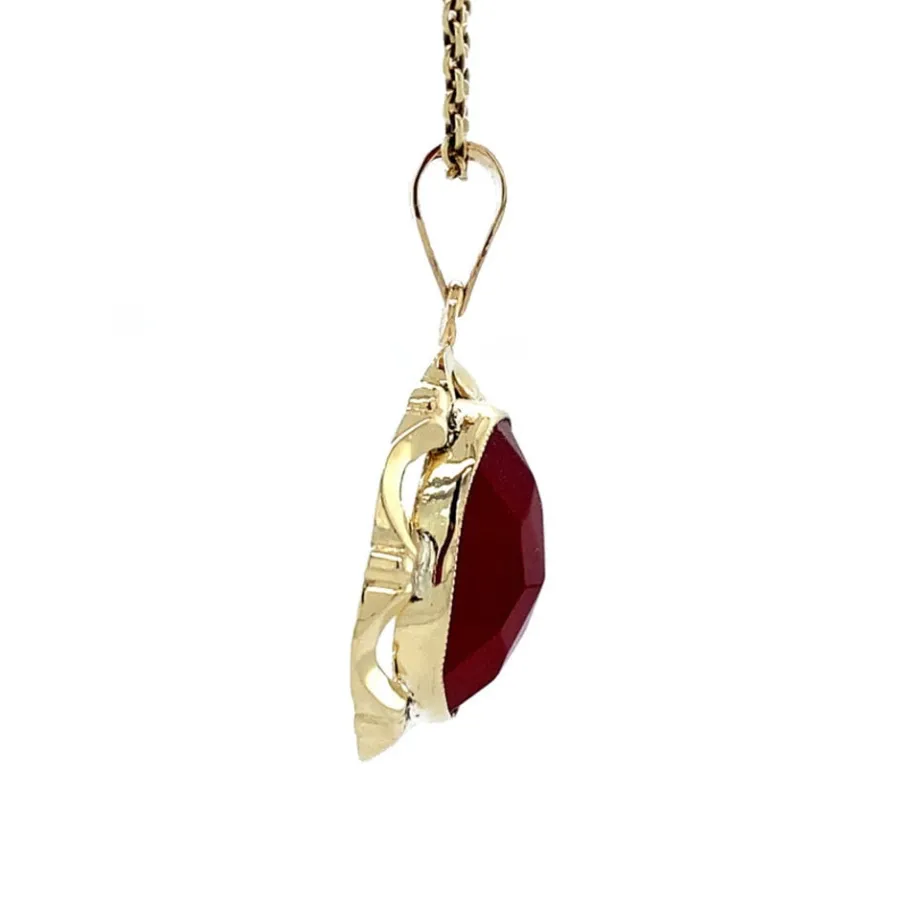gold_pendant_with_carneli_3-4.webp Gold pendant with carnelian 14 krt>Vintage Jewellery Discount
