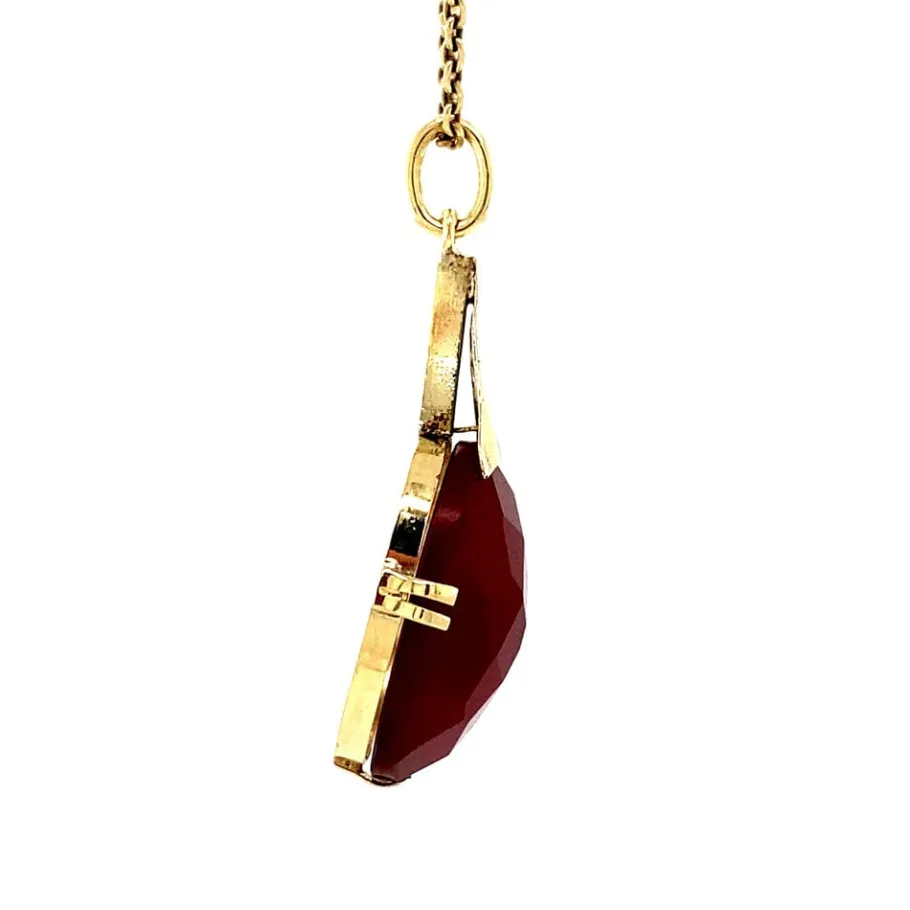 gold_pendant_with_carneli_3-7.webp Gold pendant with carnelian 14 krt>Vintage Jewellery New