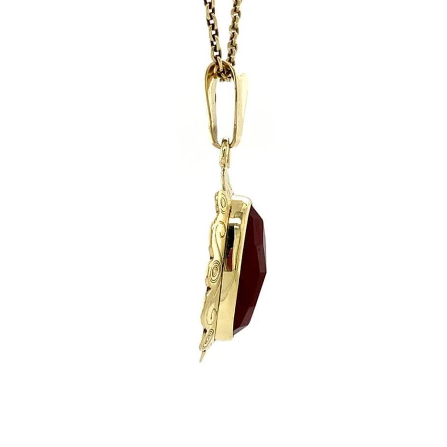 gold_pendant_with_carneli_3-8.webp Gold pendant with carnelian 14 krt>Vintage Jewellery New