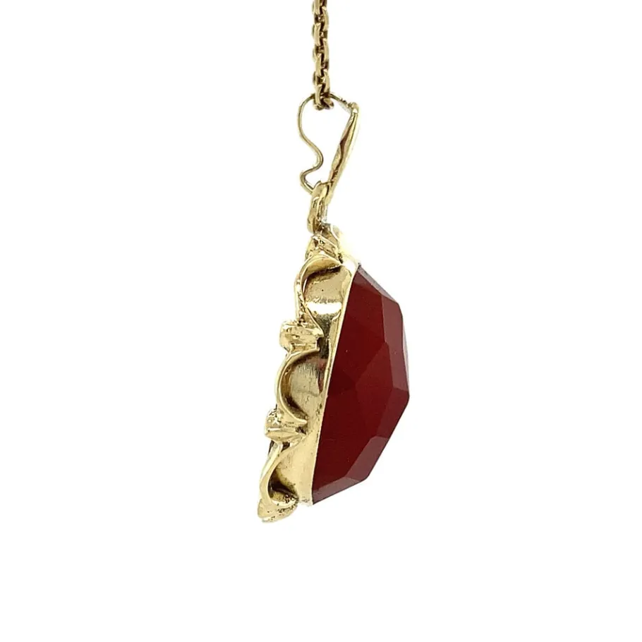 gold_pendant_with_carneli_3-9.webp Gold pendant with carnelian 14 krt>Vintage Jewellery New
