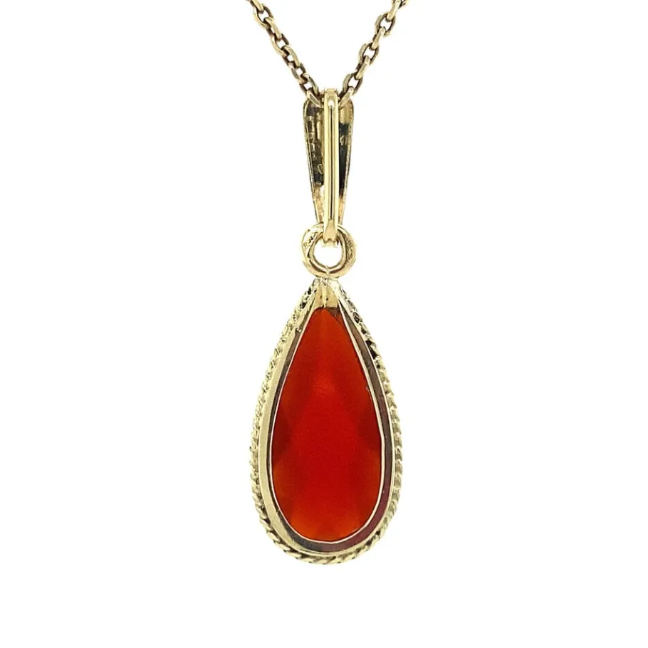 gold_pendant_with_carneli_4-10.webp Gold pendant with carnelian 14 krt>Vintage Jewellery Clearance