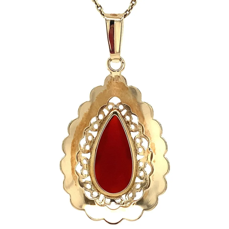 gold_pendant_with_carneli_4-12.webp Gold pendant with carnelian 14 krt>Vintage Jewellery Best