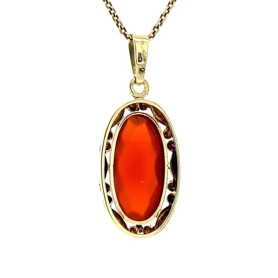 gold_pendant_with_carneli_4-13.webp Gold pendant with carnelian 14 krt>Vintage Jewellery New
