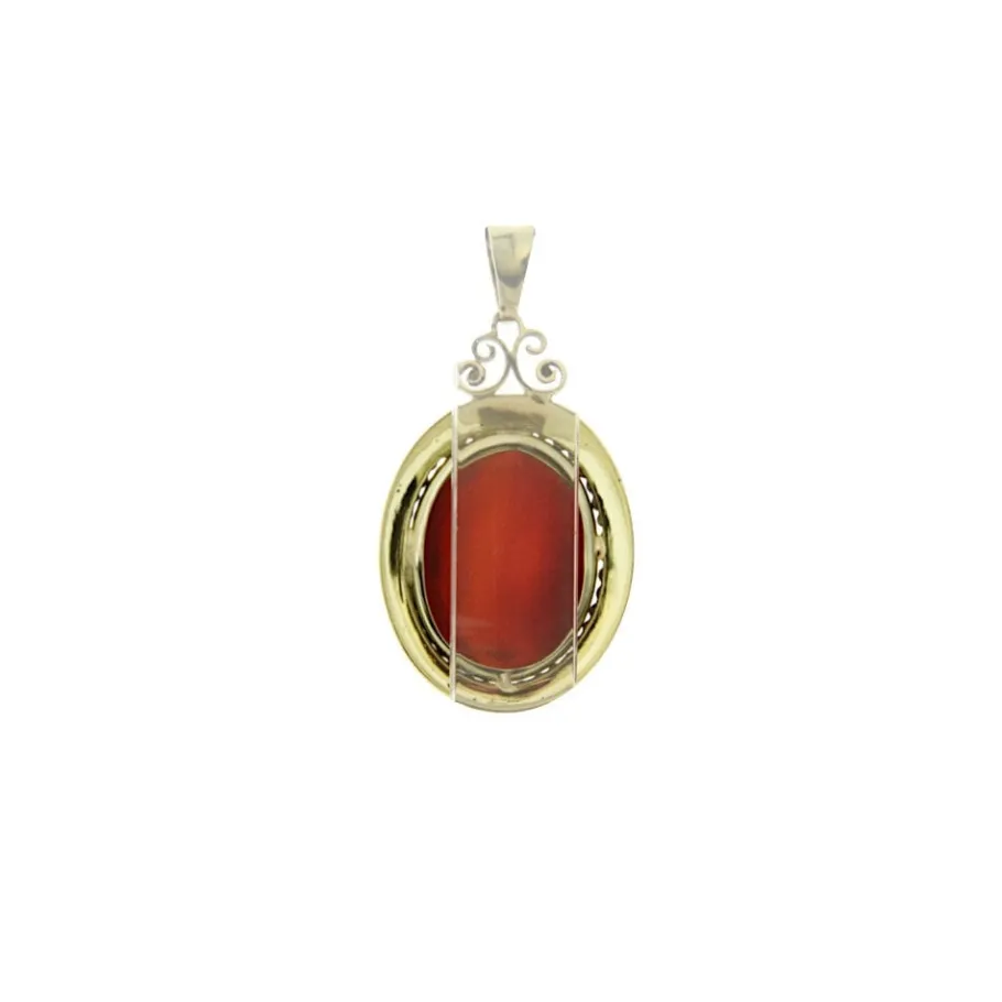 gold_pendant_with_carneli_4-20.webp Gold pendant with carnelian 14 krt>Vintage Jewellery Outlet