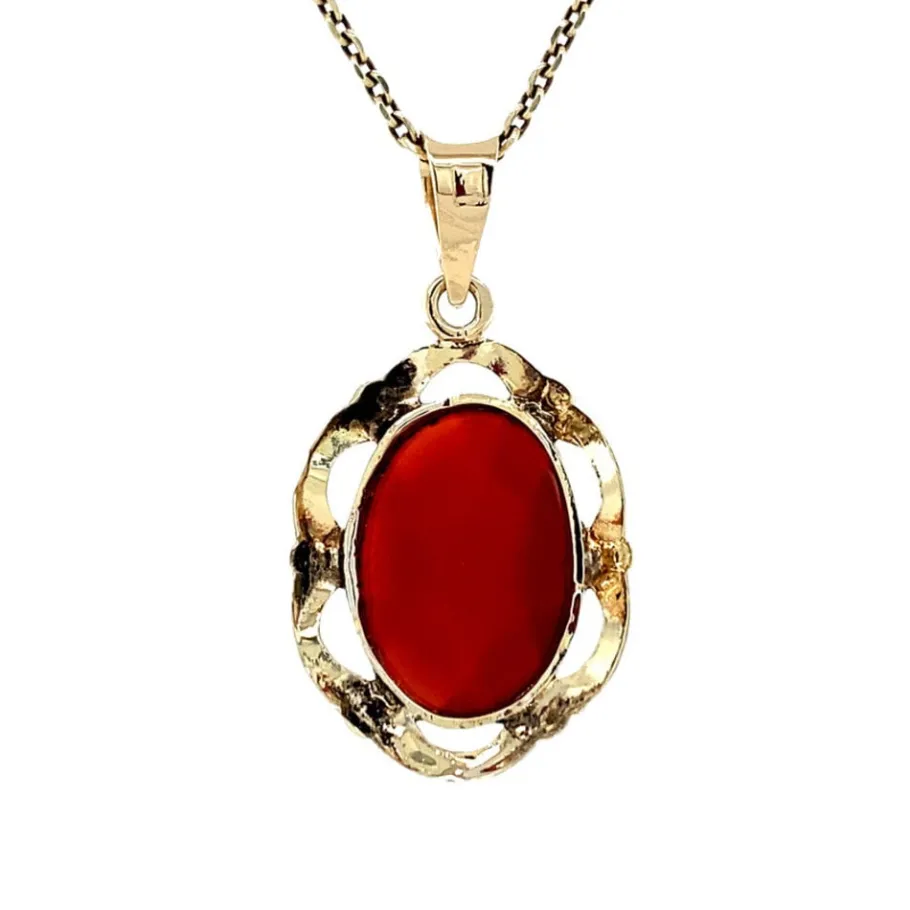 gold_pendant_with_carneli_4-4.webp Gold pendant with carnelian 14 krt>Vintage Jewellery Discount