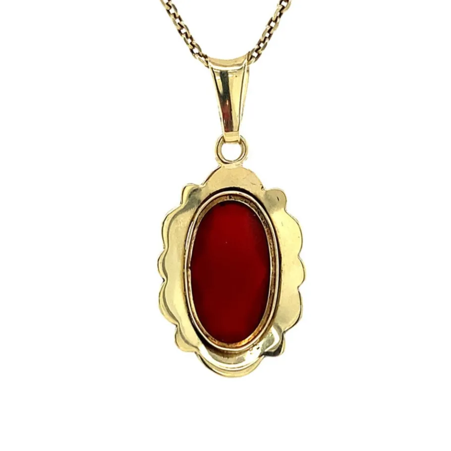 gold_pendant_with_carneli_4-8.webp Gold pendant with carnelian 14 krt>Vintage Jewellery New