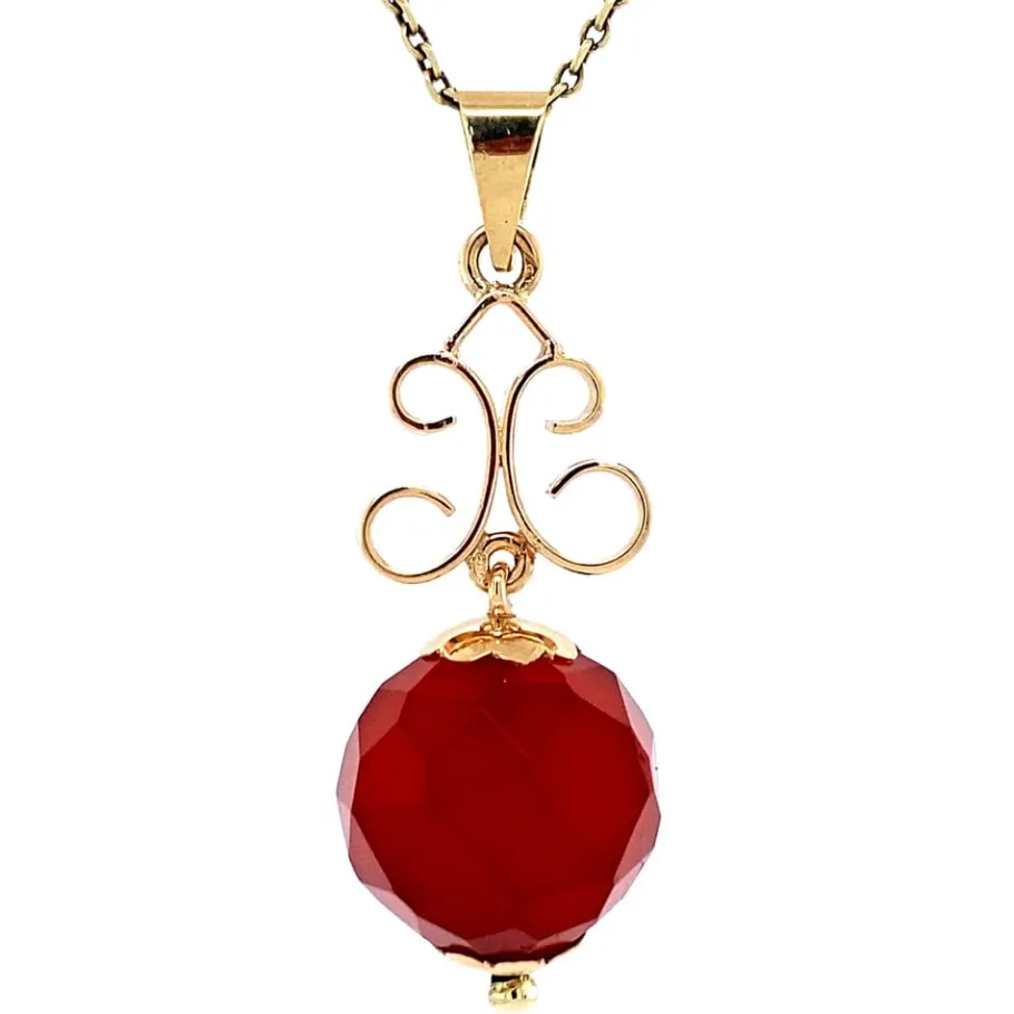 gold_pendant_with_carneli_4.webp Gold pendant with carnelian 14 krt>Vintage Jewellery Best