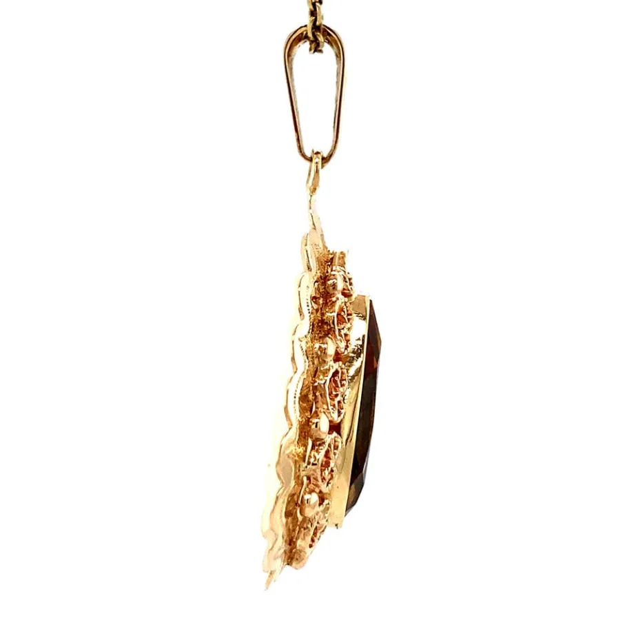 gold_pendant_with_citrine_3.webp Gold pendant with citrine 14 krt>Vintage Jewellery Hot