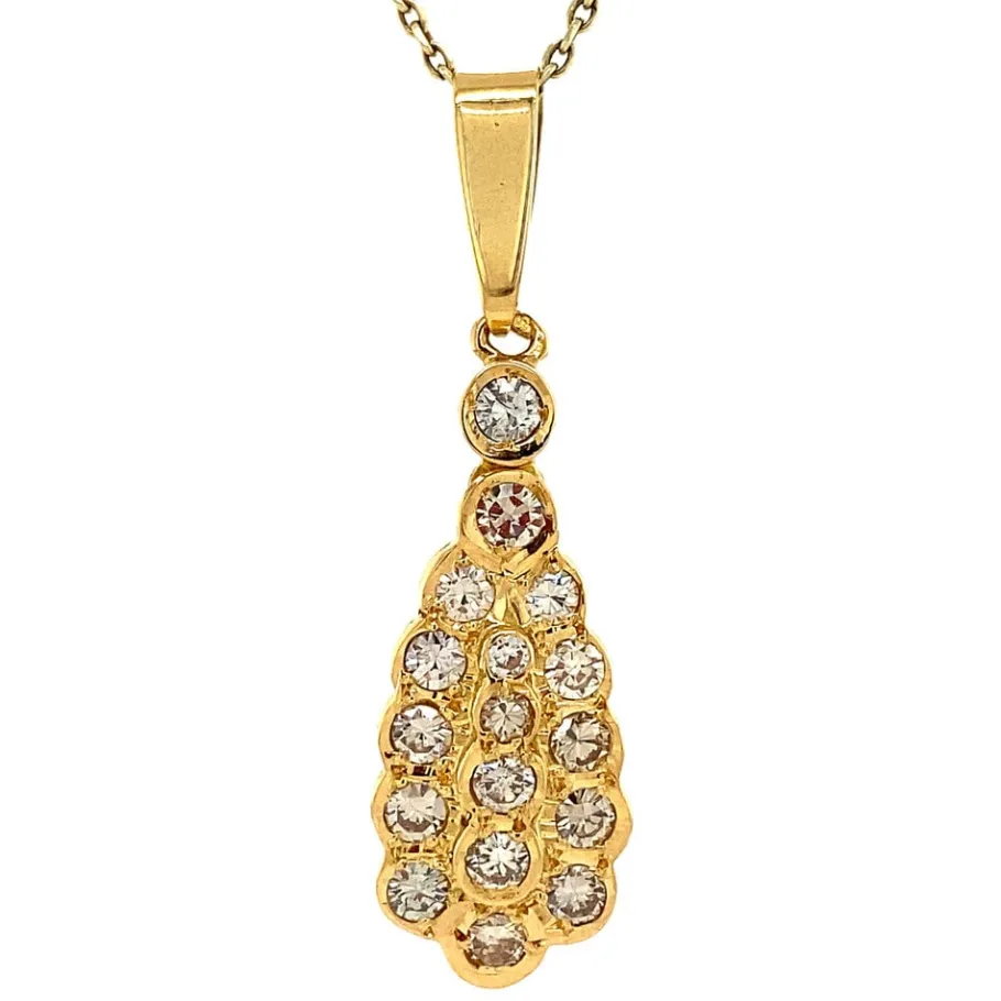 Gold pendant with diamond 20 krt>Vintage Jewellery Discount