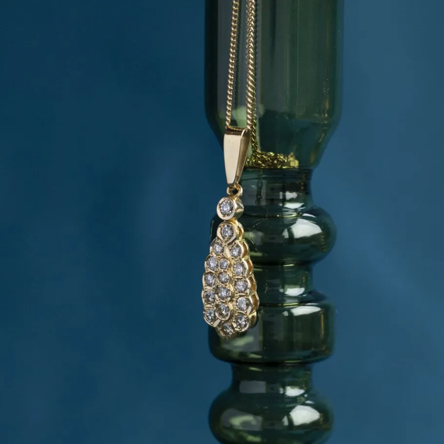 Gold pendant with diamond 20 krt>Vintage Jewellery Discount
