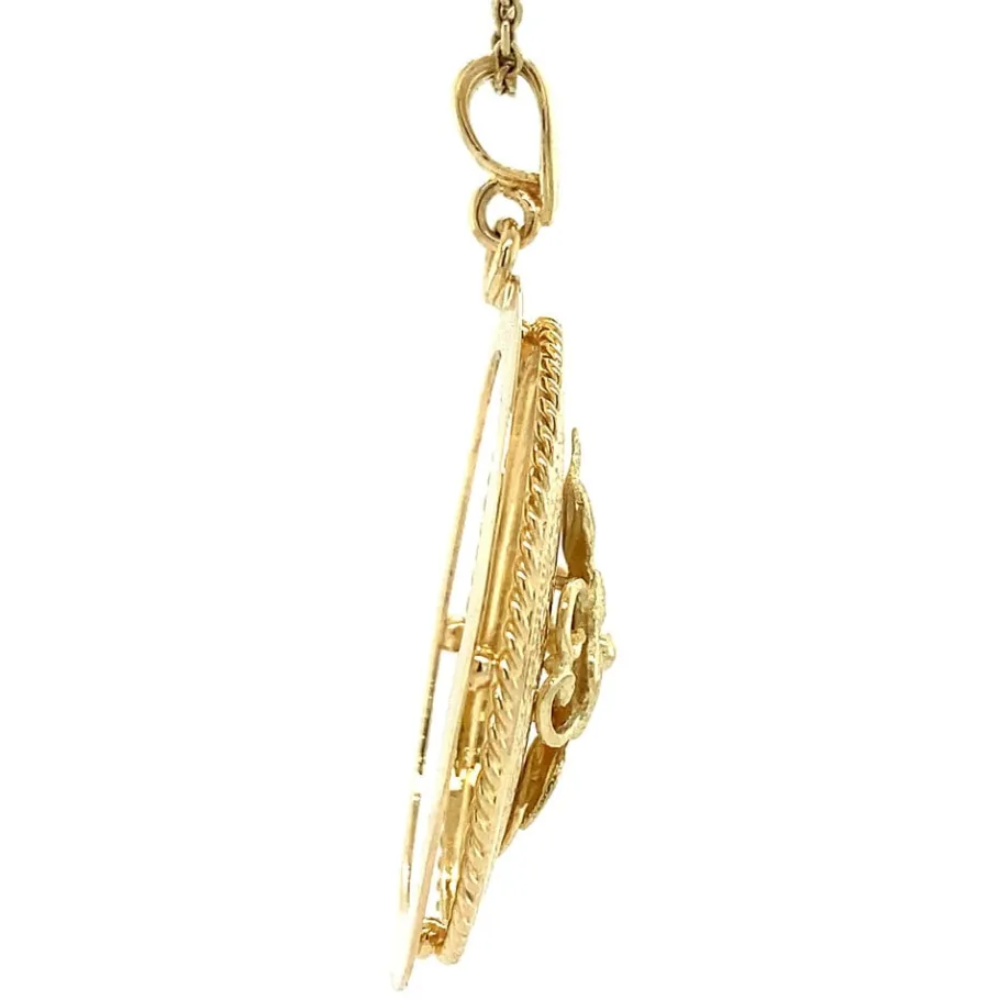 gold_pendant_with_engravi_3.webp Gold pendant with engraving 14 krt>Vintage Jewellery Online