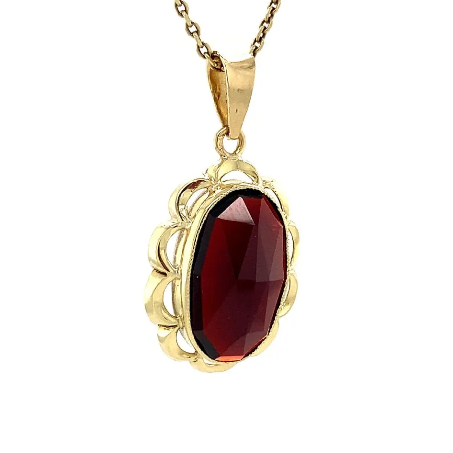 gold_pendant_with_garnet__2-15.webp Gold pendant with garnet 14 krt>Vintage Jewellery Discount