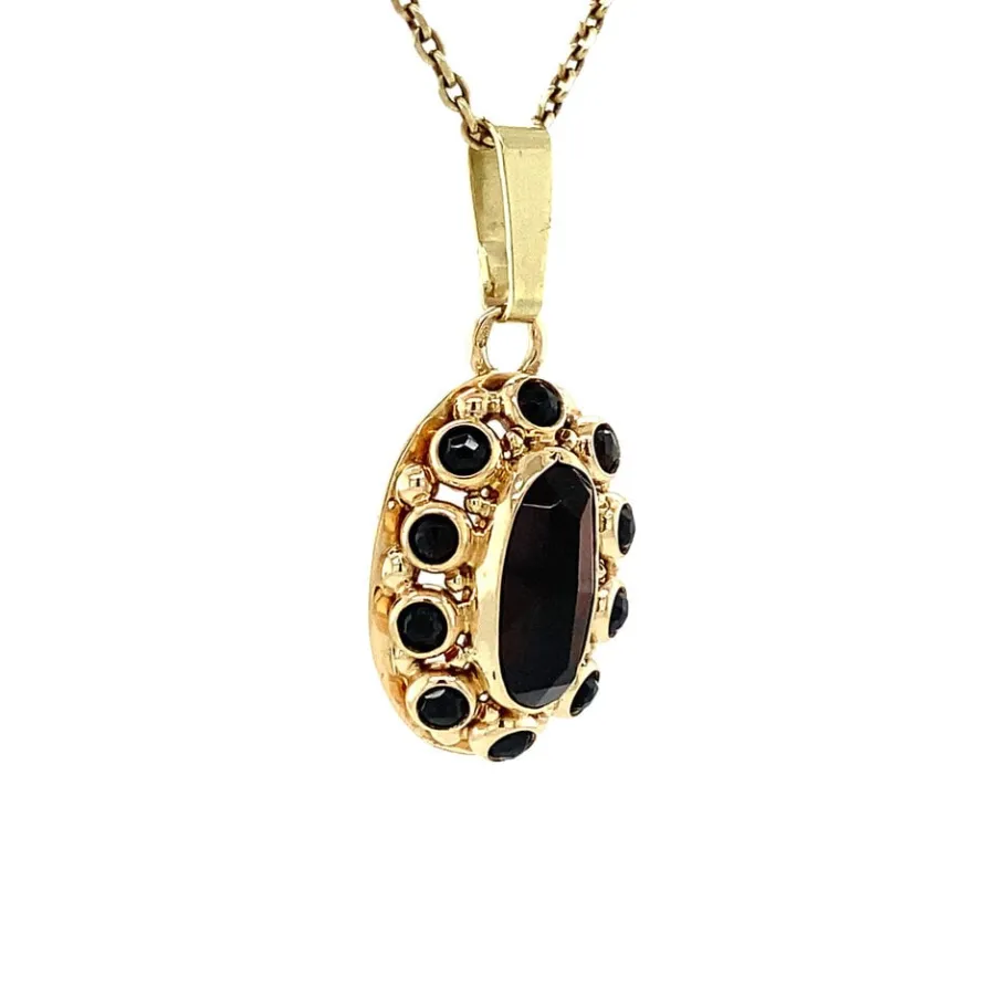 gold_pendant_with_garnet__2-17.webp Gold pendant with garnet 14 krt>Vintage Jewellery Discount