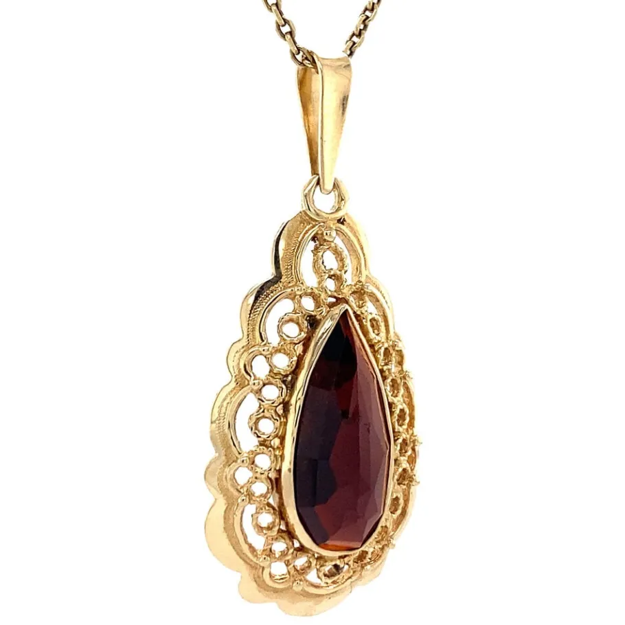 gold_pendant_with_garnet__2-24.webp Gold pendant with garnet 14 krt>Vintage Jewellery Fashion