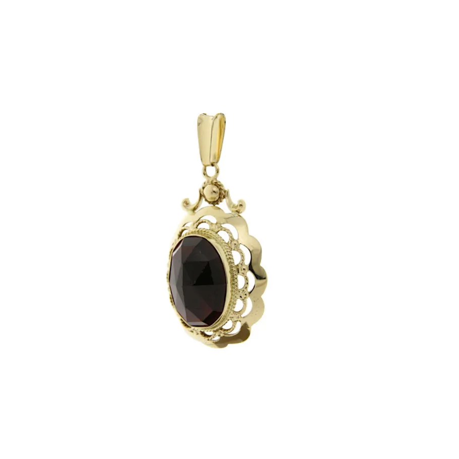 gold_pendant_with_garnet__2-3.webp Gold pendant with garnet 14 krt>Vintage Jewellery Sale