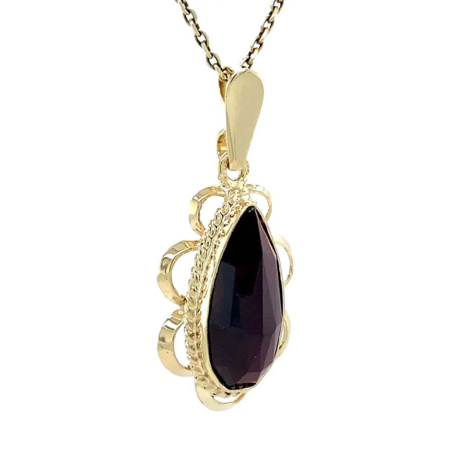 gold_pendant_with_garnet__2-38.webp Gold pendant with garnet 14 krt>Vintage Jewellery Online