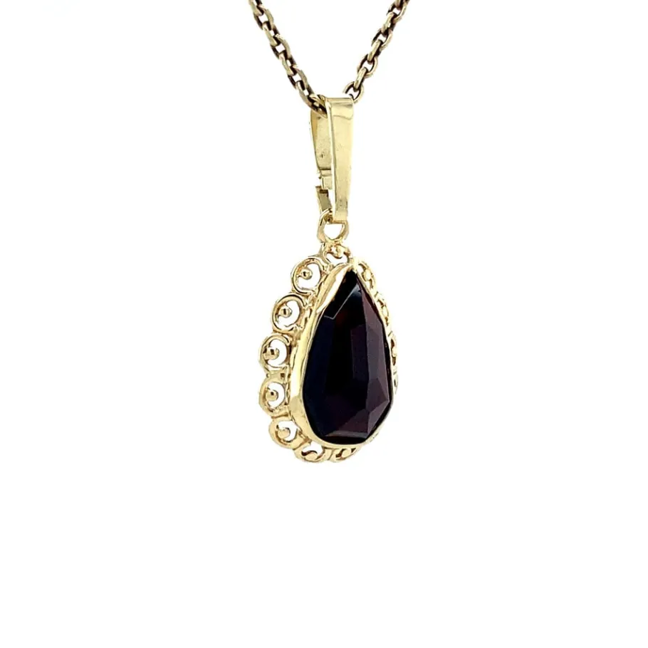 gold_pendant_with_garnet__2-5.webp Gold pendant with garnet 14 krt>Vintage Jewellery Sale