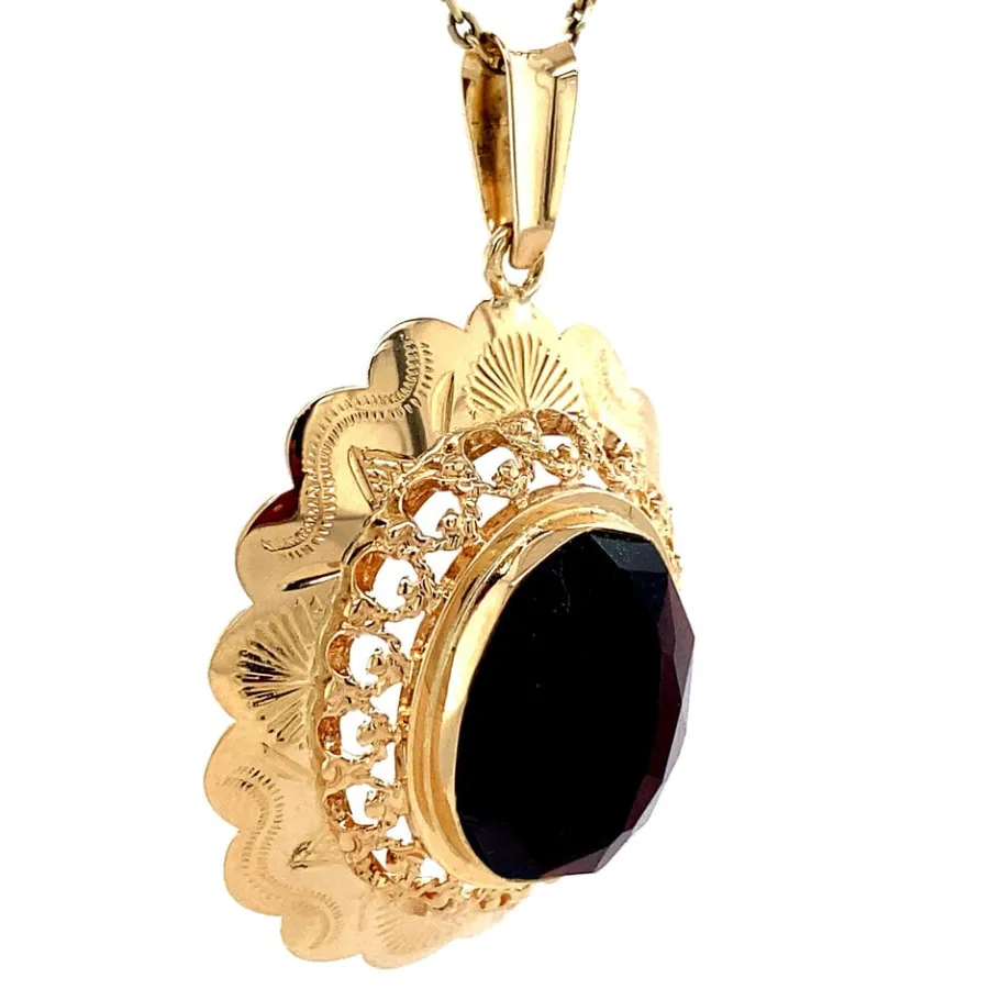 gold_pendant_with_garnet__2-7.webp Gold pendant with garnet 14 krt>Vintage Jewellery Best