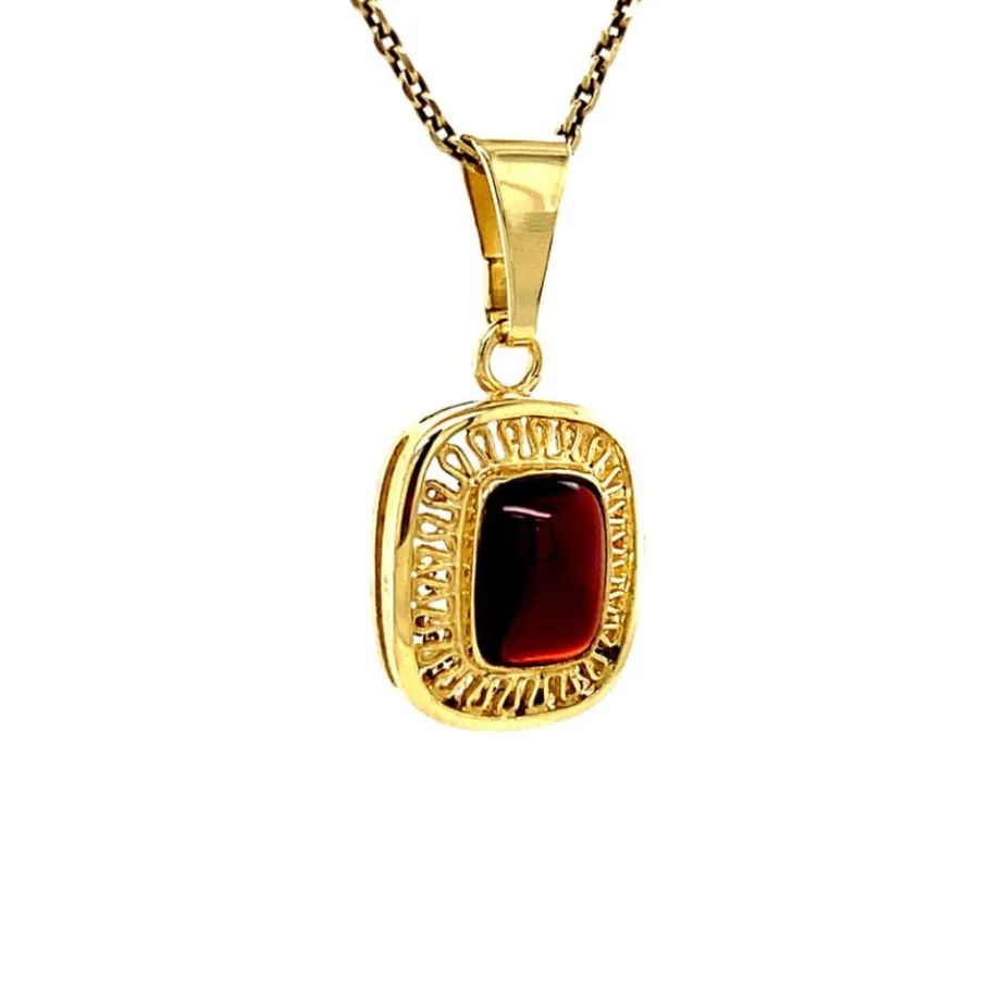 gold_pendant_with_garnet__2-9.webp Gold pendant with garnet 14 krt>Vintage Jewellery Discount