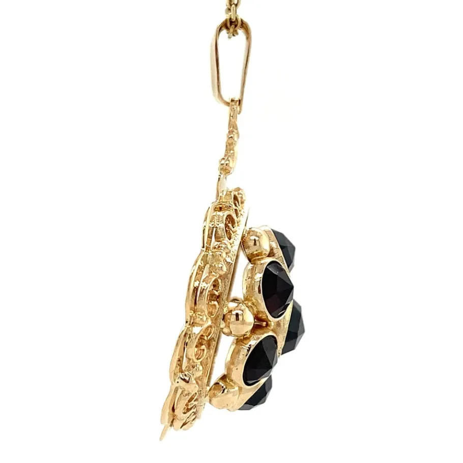 gold_pendant_with_garnet__3-14.webp Gold pendant with garnet 14 krt>Vintage Jewellery Clearance