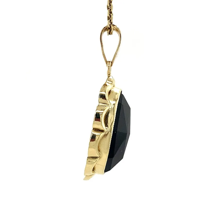 gold_pendant_with_garnet__3-15.webp Gold pendant with garnet 14 krt>Vintage Jewellery Discount