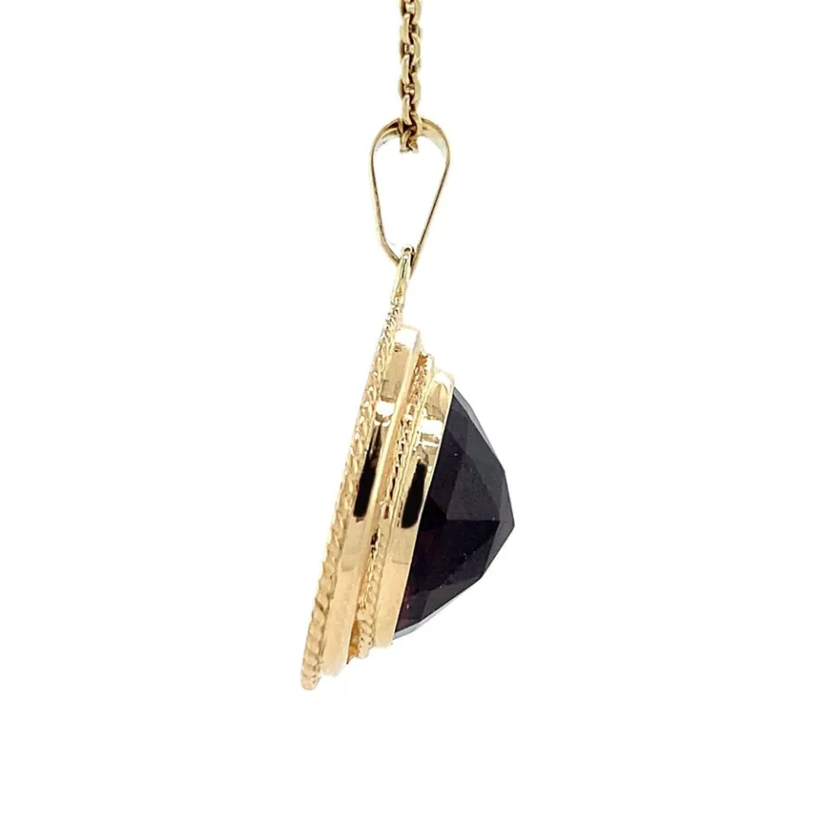 gold_pendant_with_garnet__3-22.webp Gold pendant with garnet 14 krt>Vintage Jewellery Outlet