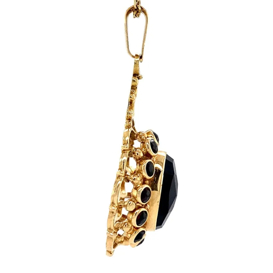 gold_pendant_with_garnet__3-27.webp Gold pendant with garnet 14 krt>Vintage Jewellery Online