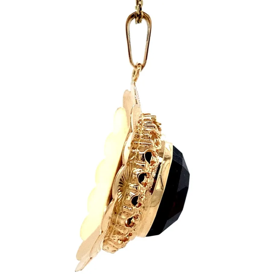 gold_pendant_with_garnet__3-7.webp Gold pendant with garnet 14 krt>Vintage Jewellery Best