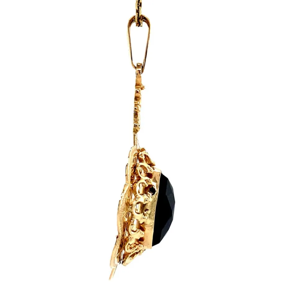 gold_pendant_with_garnet__3.webp Gold pendant with garnet 14 krt>Vintage Jewellery Sale