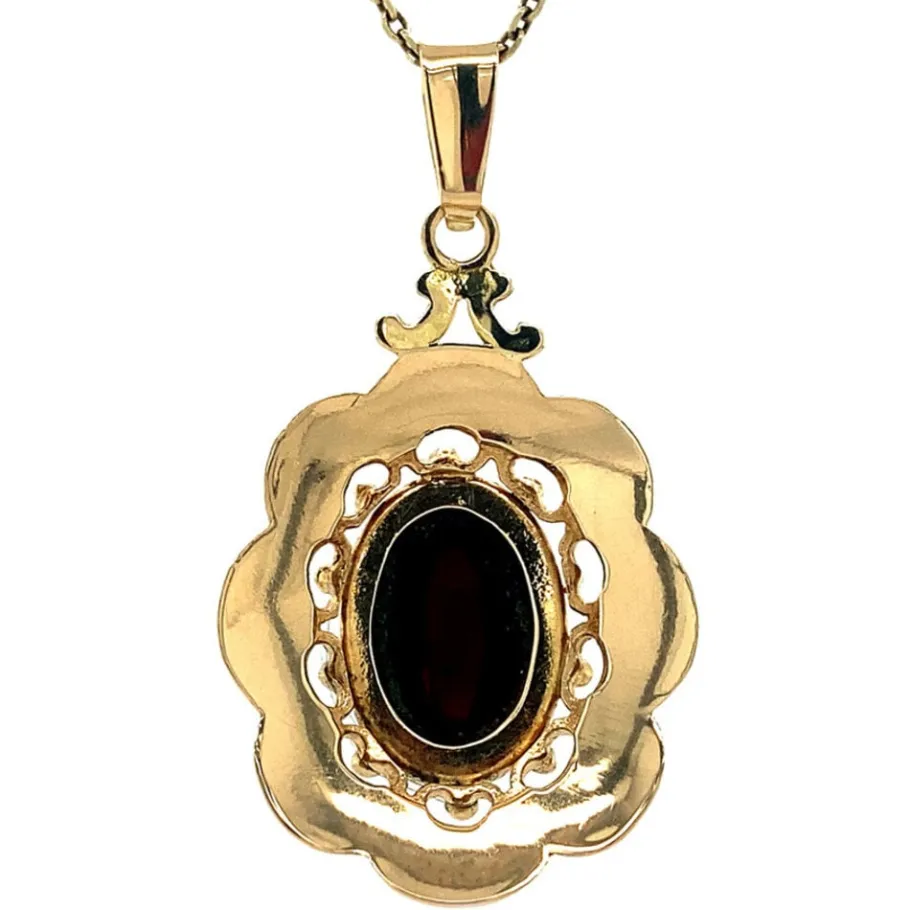 gold_pendant_with_garnet__4-12.webp Gold pendant with garnet 14 krt>Vintage Jewellery Clearance