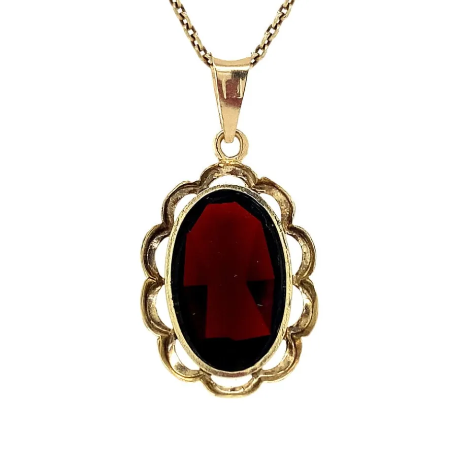 gold_pendant_with_garnet__4-15.webp Gold pendant with garnet 14 krt>Vintage Jewellery Discount