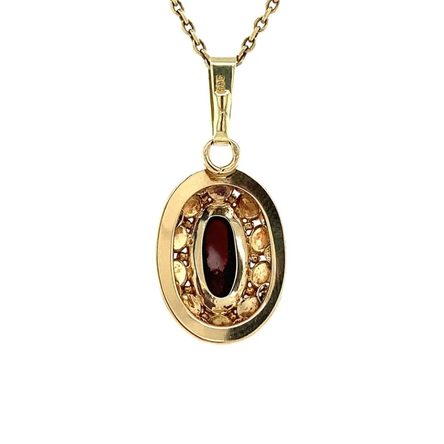 gold_pendant_with_garnet__4-17.webp Gold pendant with garnet 14 krt>Vintage Jewellery Discount