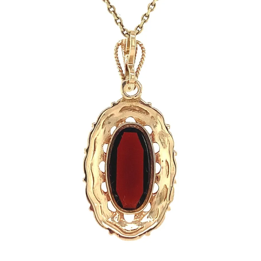 gold_pendant_with_garnet__4-21.webp Gold pendant with garnet 14 krt>Vintage Jewellery Fashion