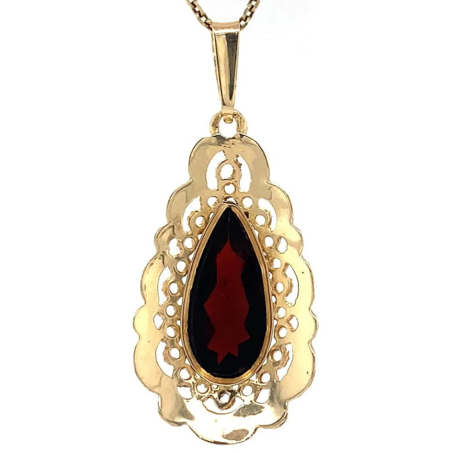 gold_pendant_with_garnet__4-24.webp Gold pendant with garnet 14 krt>Vintage Jewellery Fashion