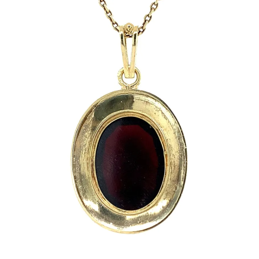 gold_pendant_with_garnet__4-26.webp Gold pendant with garnet 14 krt>Vintage Jewellery Online
