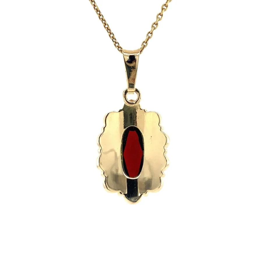 gold_pendant_with_garnet__4-32.webp Gold pendant with garnet 14 krt>Vintage Jewellery Online