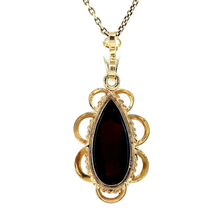 gold_pendant_with_garnet__4-37.webp Gold pendant with garnet 14 krt>Vintage Jewellery Online
