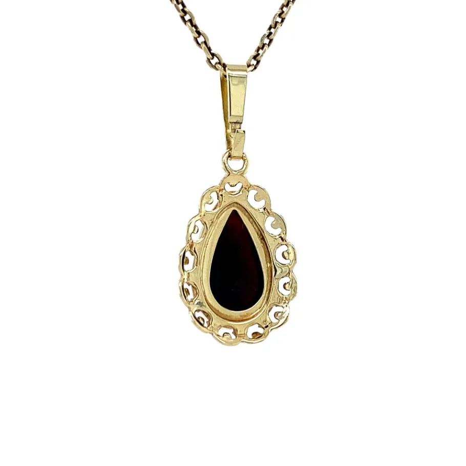 gold_pendant_with_garnet__4-5.webp Gold pendant with garnet 14 krt>Vintage Jewellery Sale