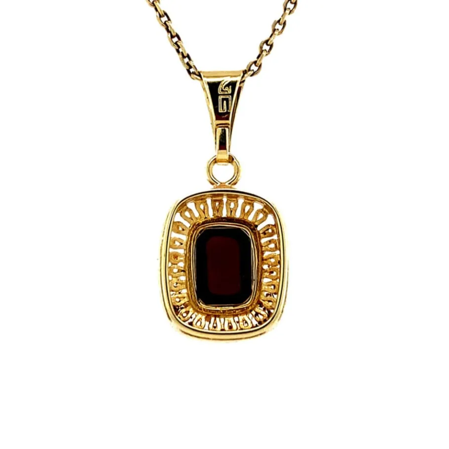 gold_pendant_with_garnet__4-9.webp Gold pendant with garnet 14 krt>Vintage Jewellery Discount