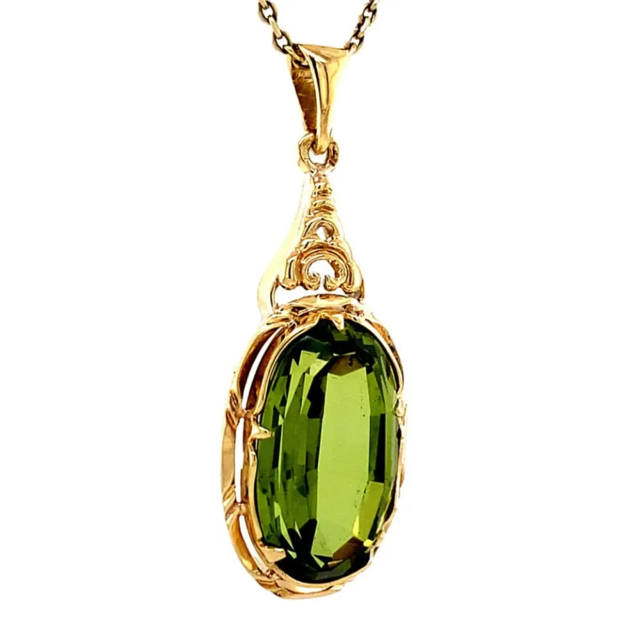 gold_pendant_with_green_s_2-1.webp Gold pendant with green spinel 14 krt>Vintage Jewellery Discount