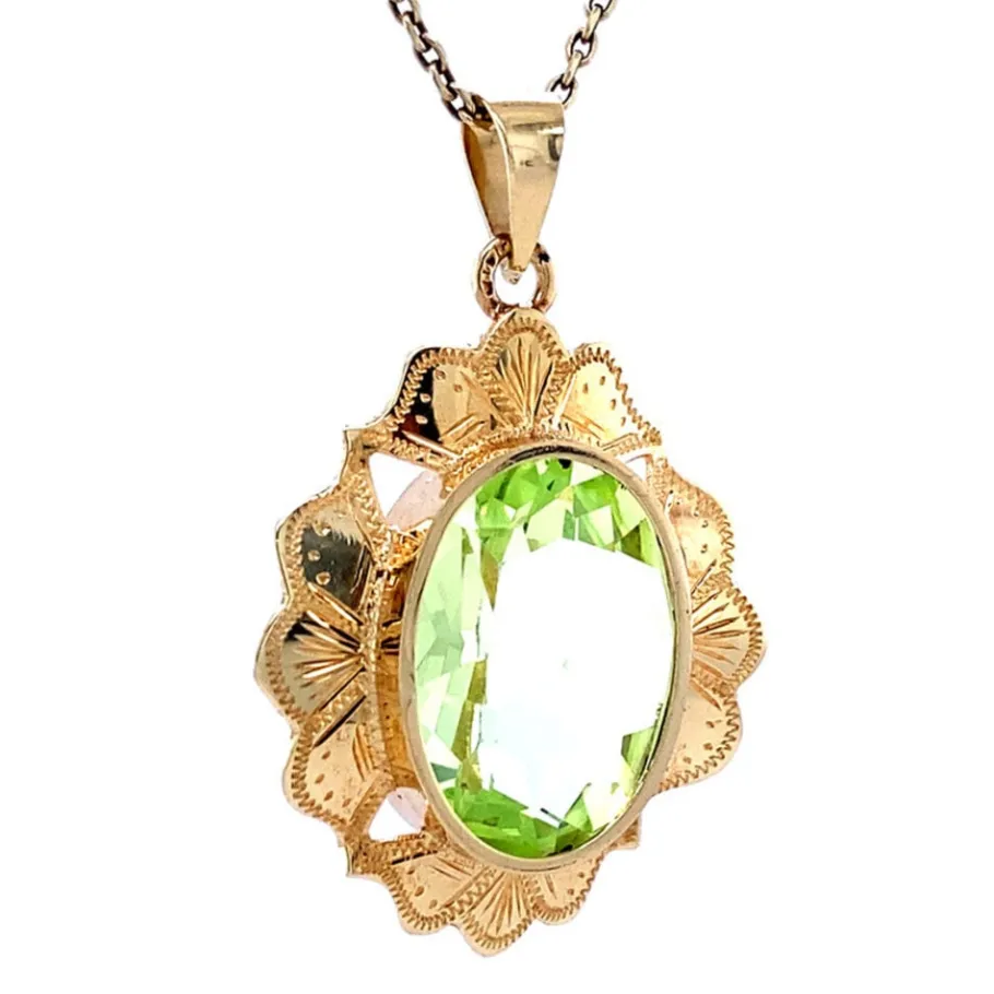 gold_pendant_with_green_s_2-2.webp Gold pendant with green spinel 14 krt>Vintage Jewellery Online
